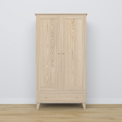 Oak wardrobe 2D1S Scandi oak bleached