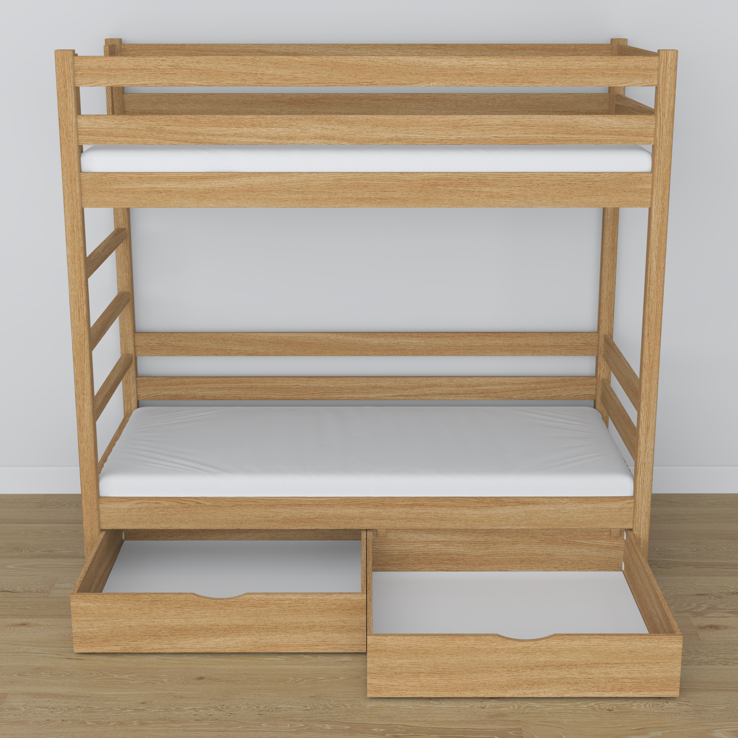 Łóżko piętrowe z szufladą N03 dąb naturalny – dodatkowy widok, szuflada