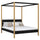 Wooden double bed with canopy black and oak – bedroom, Scandinavian style
