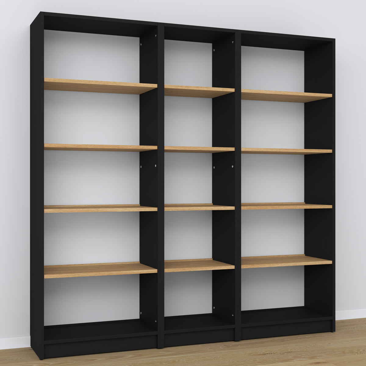 Wooden shelf N01 black / oak