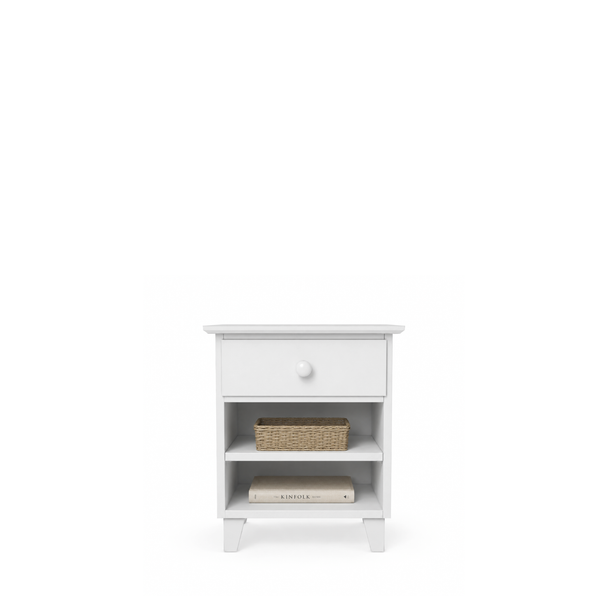 Wooden bedside table 1S N02 Scandi white